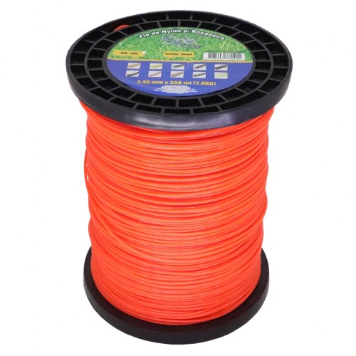 spinner218930001003709.jpg FIO DE NYLON ROLO 2KG COM 388 METROS - REDONDO 2,40MM - COR LARANJA - SPIN LINHA PREMIUM - Imagem 1