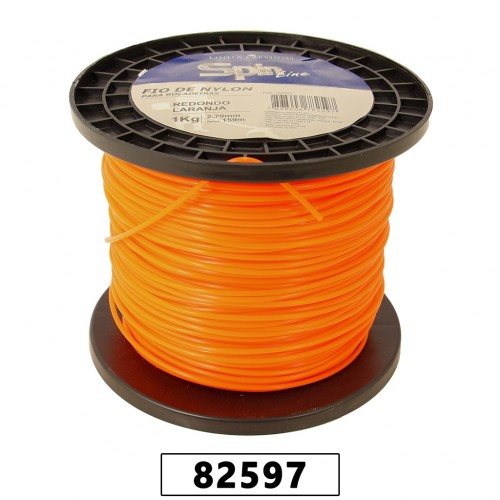 spinner257060001010281.jpg FIO DE NYLON ROLO 1KG COM 159 METROS - REDONDO 2,70MM - COR LARANJA - SPIN LINHA PREMIUM - Imagem 1