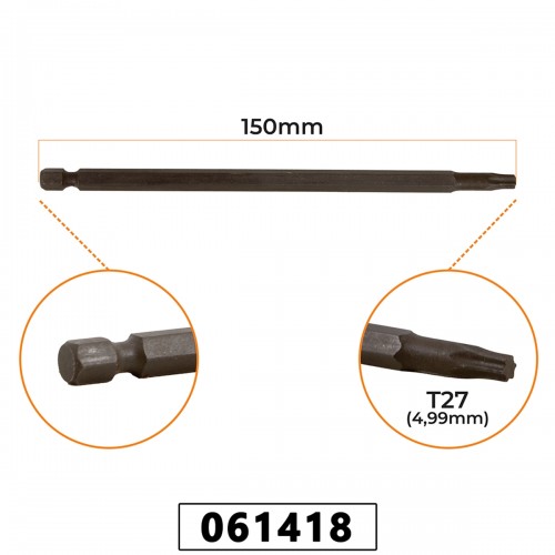 spinner312470001003517.jpg CHAVE BITS TORX T27 (5,00MM) X 150MM - Imagem 1
