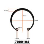 ANEL PARA RETENÇÃO EM FUROS 48MM (51,50MM) ROLAMENTO DO EIXO SAIDA MOTOCULTIVADOR 6,5HP/7HP 4 TEMPOS
